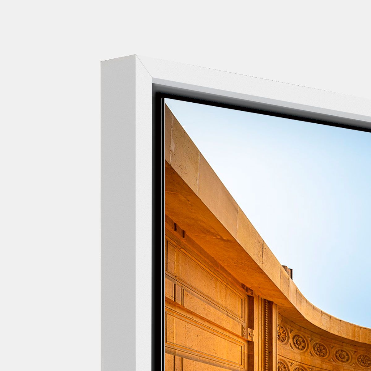 White floating frame