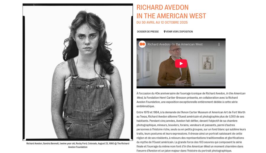 Richard Avedon, In the American West, la Fondation Henri Cartier-Bresson