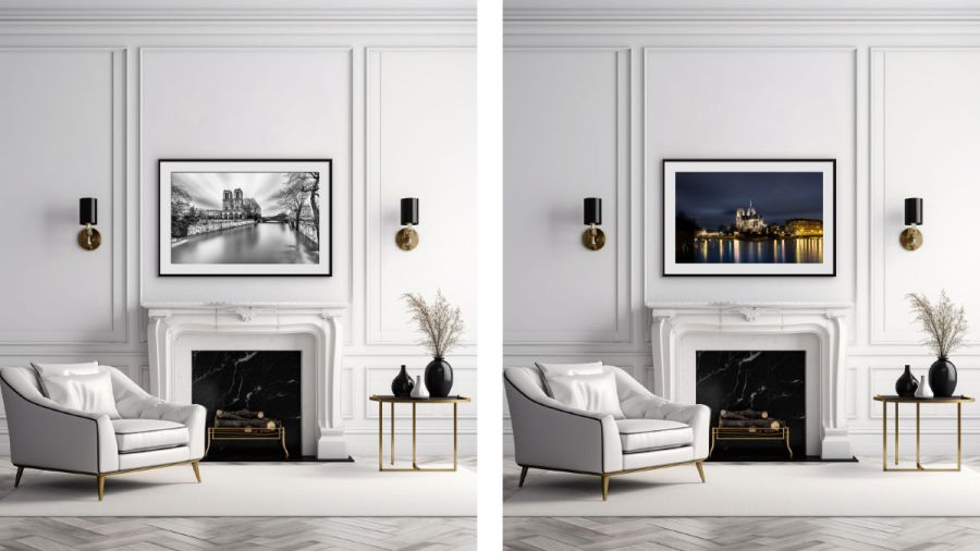 Notre Dame de Paris et la Seine en crue Sebastien Desnoulez tirage Fine Art Une image pour rever noir et blanc ou couleur