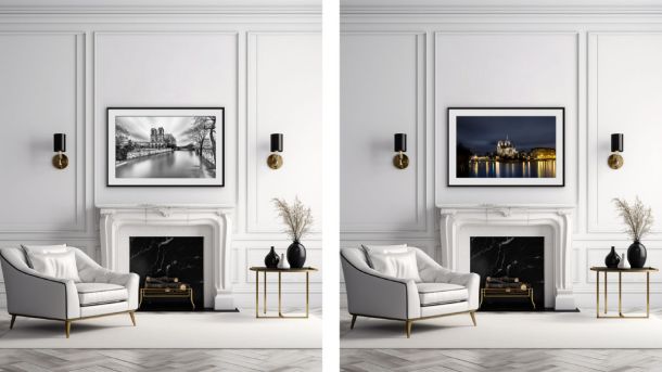 Notre Dame de Paris et la Seine en crue Sebastien Desnoulez tirage Fine Art Une image pour rever noir et blanc ou couleur