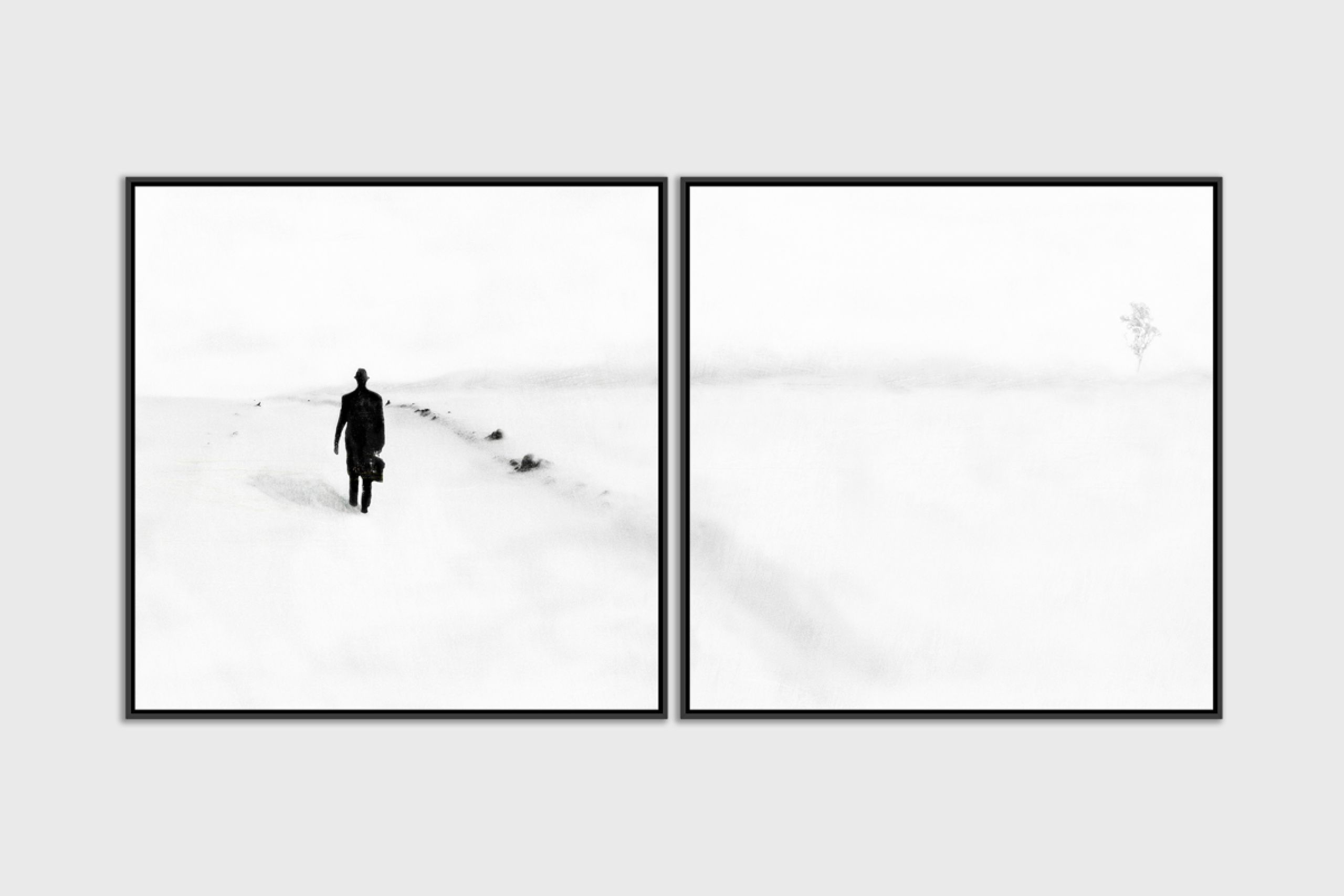 l'homme qui marche diptych Yves Langlois Fine Art print Une image pour rever