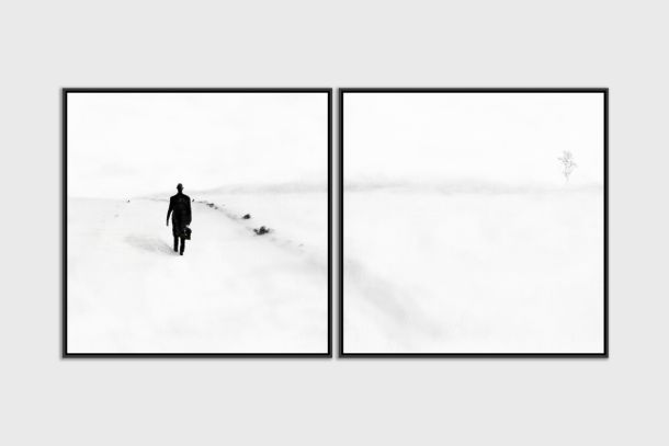 l'homme qui marche diptych Yves Langlois Fine Art print Une image pour rever
