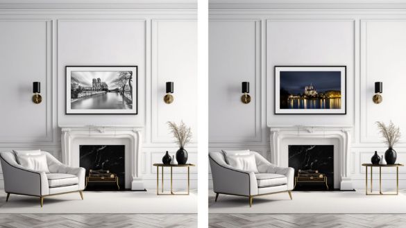 Notre Dame de Paris et la Seine en crue Sebastien Desnoulez tirage Fine Art Une image pour rever noir et blanc ou couleur