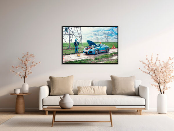 Electric and electrifying Dingo Fine Art print A picture to dream about Floating frame in situation