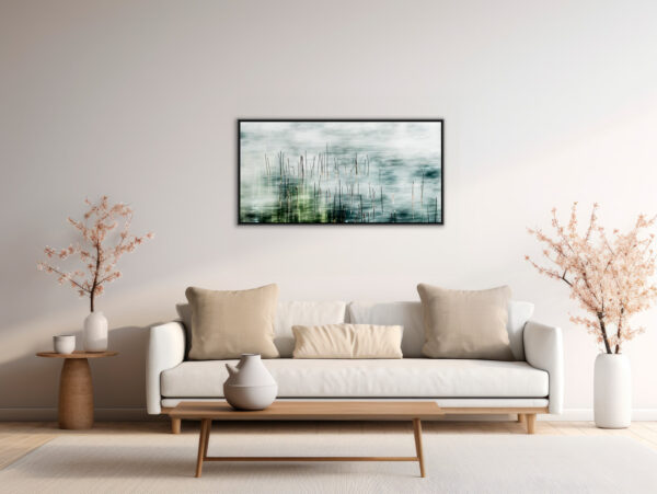 L'etang se rechauffe 2 Pierre Chancy Fine Art print An image to reverberate Floating frame in situation