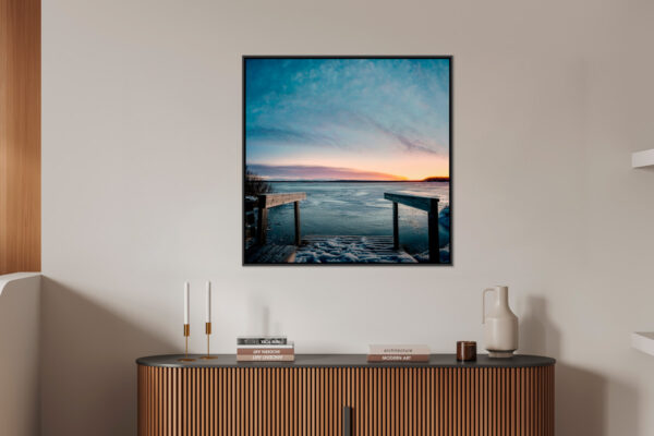 Le lac se fige Pierre Chancy Fine Art print An image for revering the Floating frame in situation