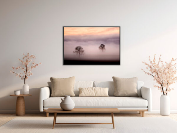 Le reveil de la campagne 2 Pierre Chancy Fine Art print An image to reveal the floating frame in situation