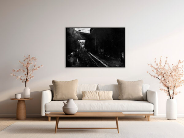 Le train a vapeur Yves Langlois tirage Fine Art Une image pour rever caisse americaine en situation