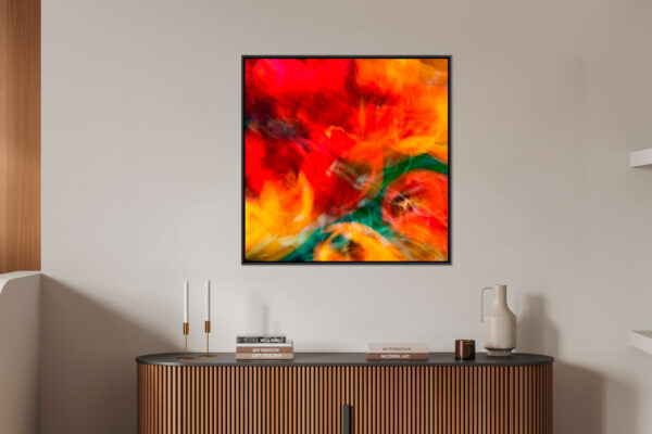 Les tulipes de mon jardin Pierre Chancy Fine Art print One image for revering Floating frame in situation