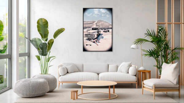 Miss depannage Dingo Fine Art print A picture to dream Floating frame in situation
