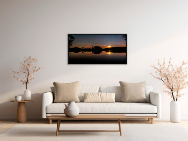 A night at the ponds 2 Pierre Chancy Fine Art print An image to reverberate floating frame in situation