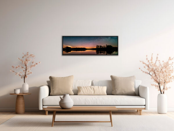 A night at the ponds 3 Pierre Chancy Fine Art print An image to reverberate floating frame in situation
