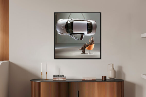 Suspended speed Dingo Fine Art print An image for revering Floating frame