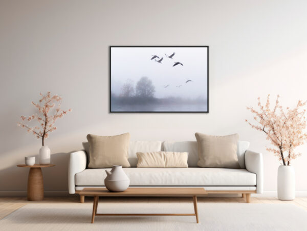 The Flight of the Common Cranes in the Morning - Image 4