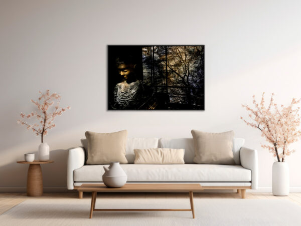 Bouddha enlace dans les branches du fromager Yves Langlois tirage Fine Art Une image pour rever caisse americaine en situation