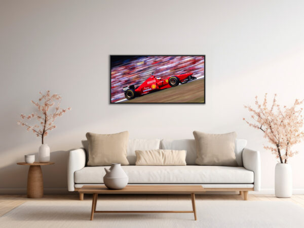 Michael Schumacher Ferrari GP Allemagne F1 1996 Sebastien Desnoulez tirage Fine Art Une image pour rever 04 caisse americaine en situation