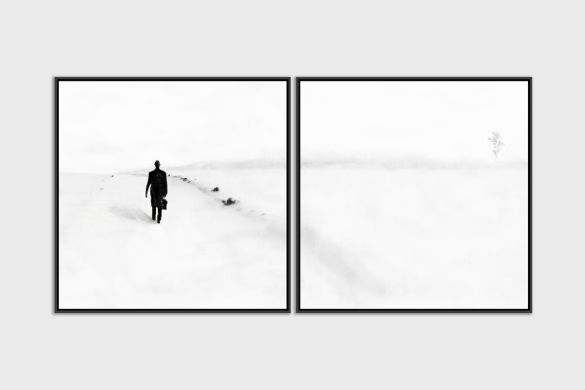 l'homme qui marche diptych Yves Langlois Fine Art print Une image pour rever