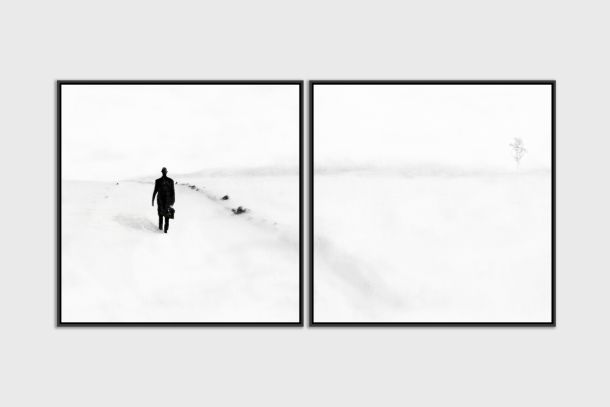 l homme qui marche diptyque Yves Langlois - Tirage photographique d'art - Photographie d'art - Une image pour rêver